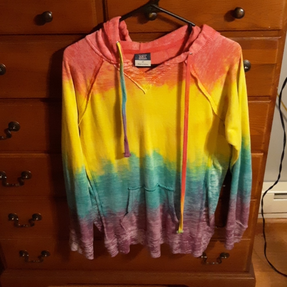Womens tie-dyed hooded sweatshirt